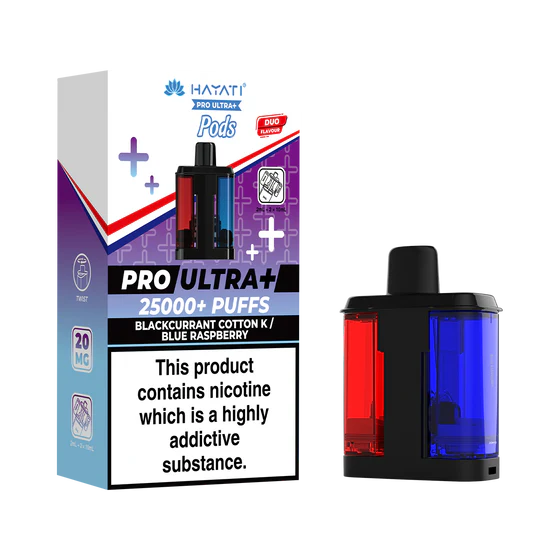 Hayati Pro Ultra Plus 25000 Prefilled Pods - Blackcurrant Cotton K / Blue Raspberry