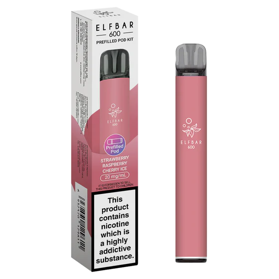 Elf Bar 600 Prefilled Pod Kit - Strawberry Raspberry Cherry Ice