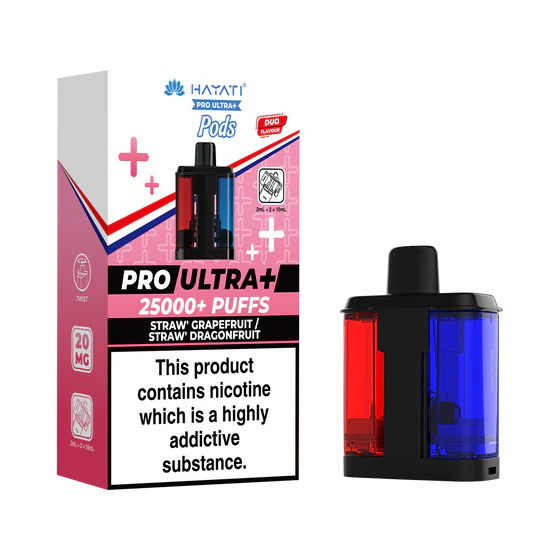 Hayati Pro Ultra Plus 25000 Prefilled Pods - Straw' Grapefruit / Straw' Dragonfruit