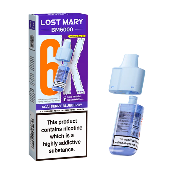 Lost Mary BM6000 Refillable Pod Kit - Acai Berry Blueberry