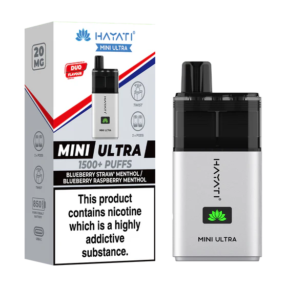 Hayati Mini Ultra Kit - Blueberry Straw' Menthol / Blueberry Raspberry Menthol