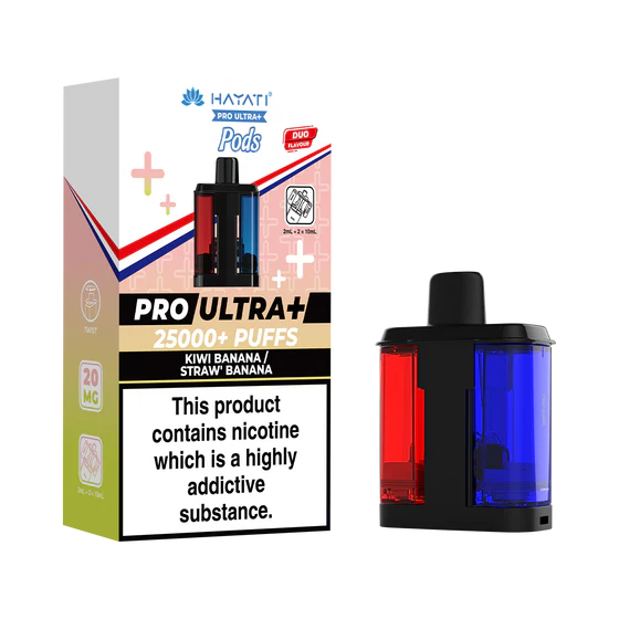Hayati Pro Ultra Plus 25000 Prefilled Pods - Kiwi Banana / Straw' Banana
