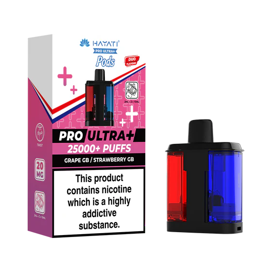 Hayati Pro Ultra Plus 25000 Prefilled Pods - Grape GB / Strawberry GB