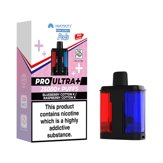 Hayati Pro Ultra Plus 25000 Prefilled Pods - Blueberry Cotton K / Raspberry Cotton K