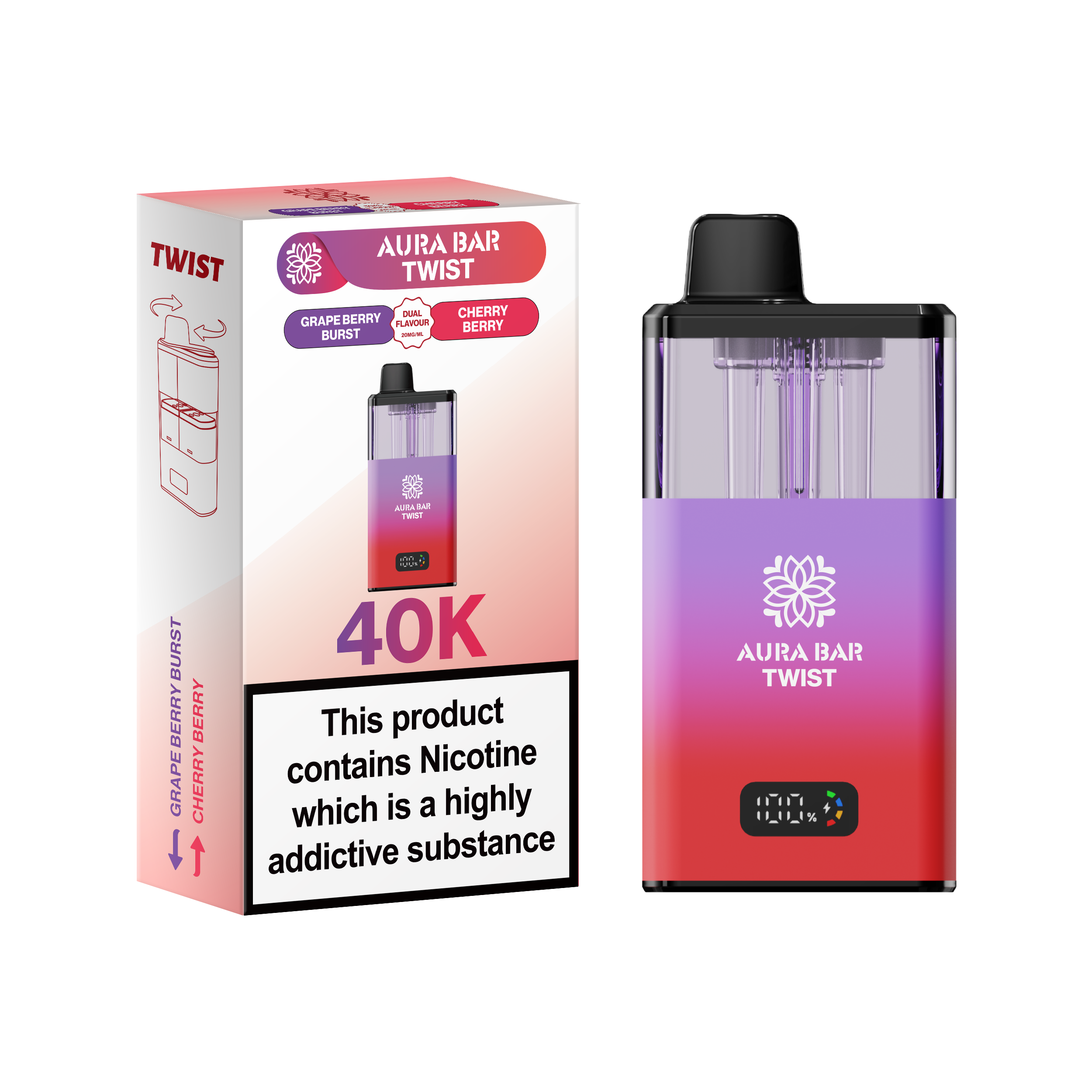 Aura Bar Twist 40K Prefilled Pod Kit by Crystal Prime