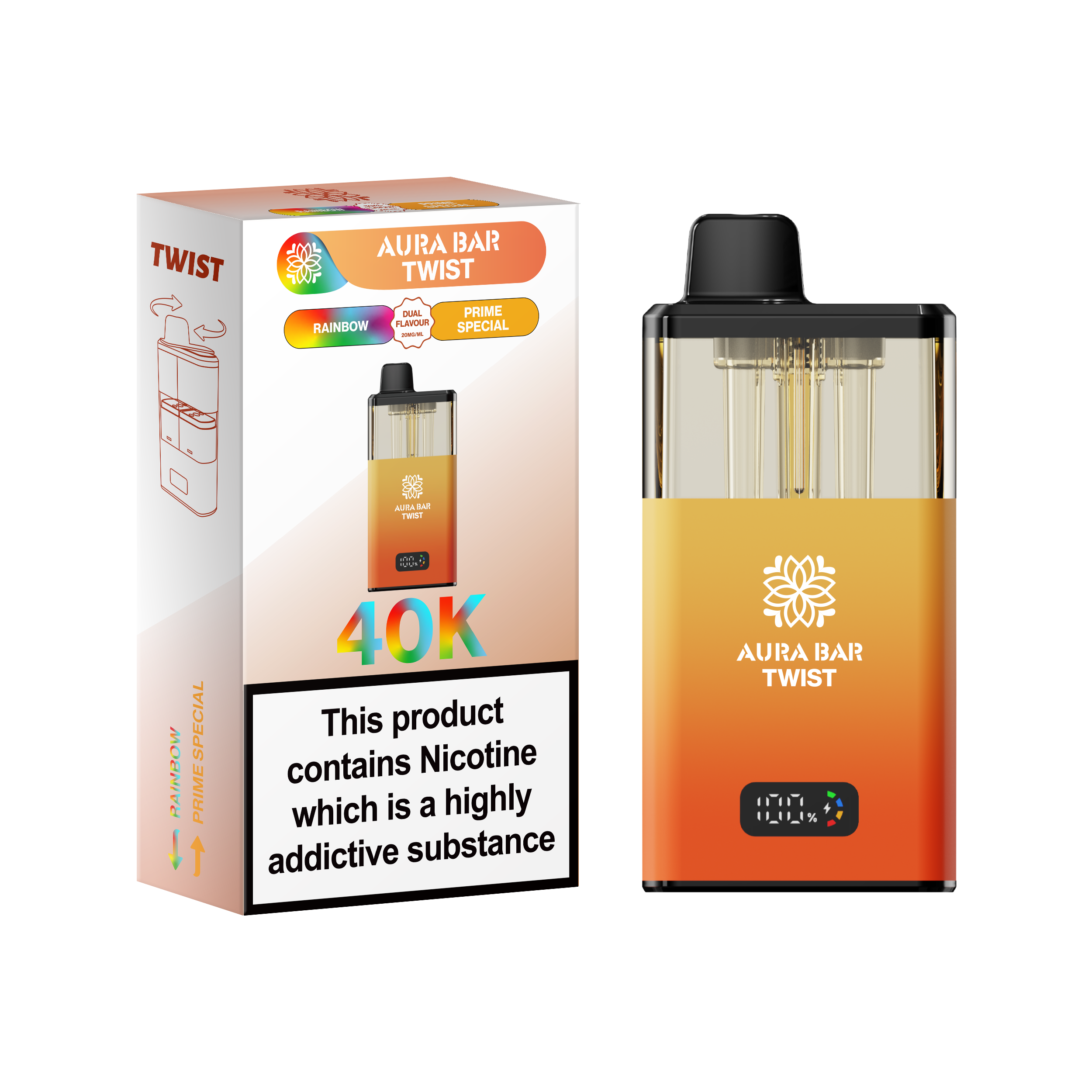 Aura Bar Twist 40K Prefilled Pod Kit by Crystal Prime