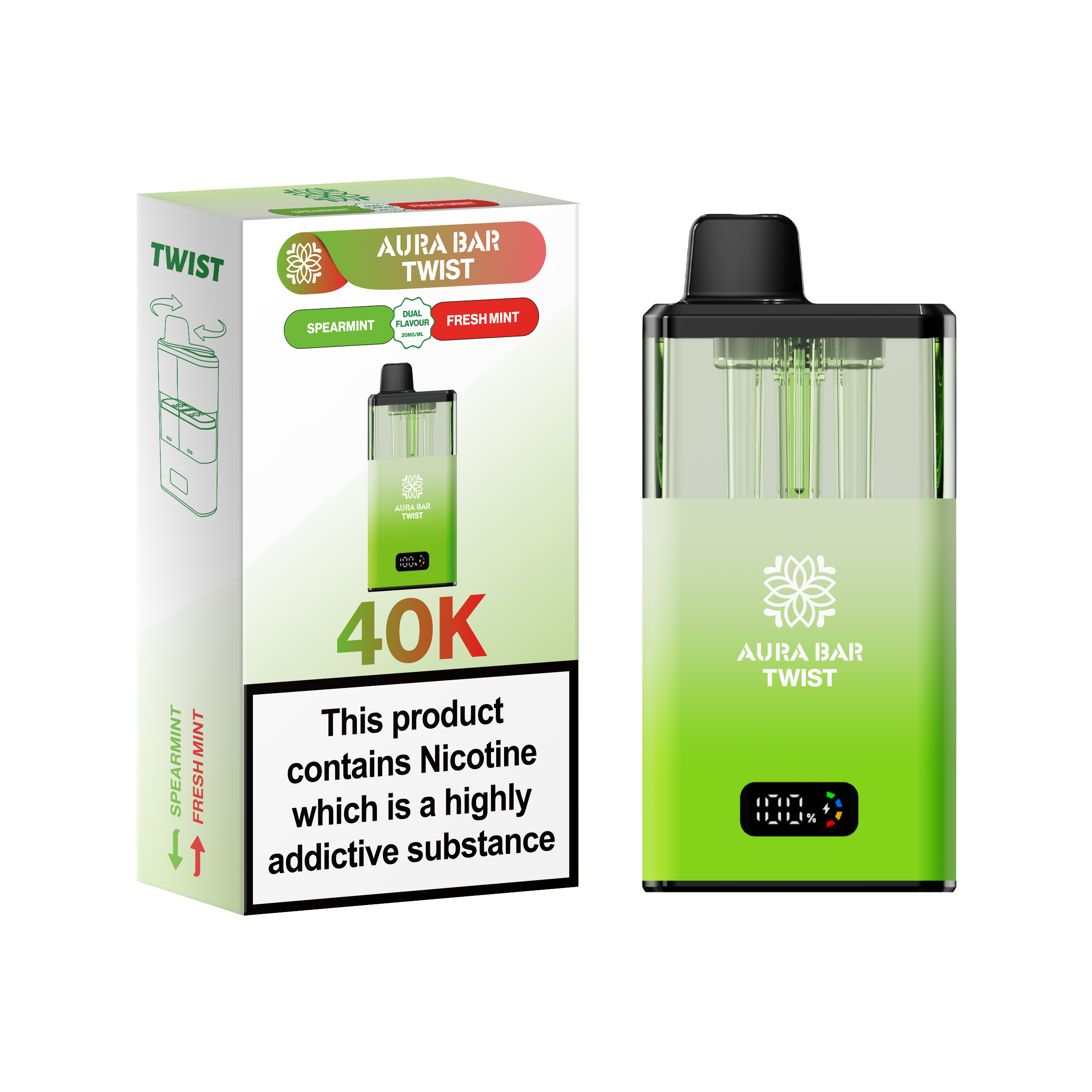 Aura Bar Twist 40K Prefilled Pod Kit by Crystal Prime
