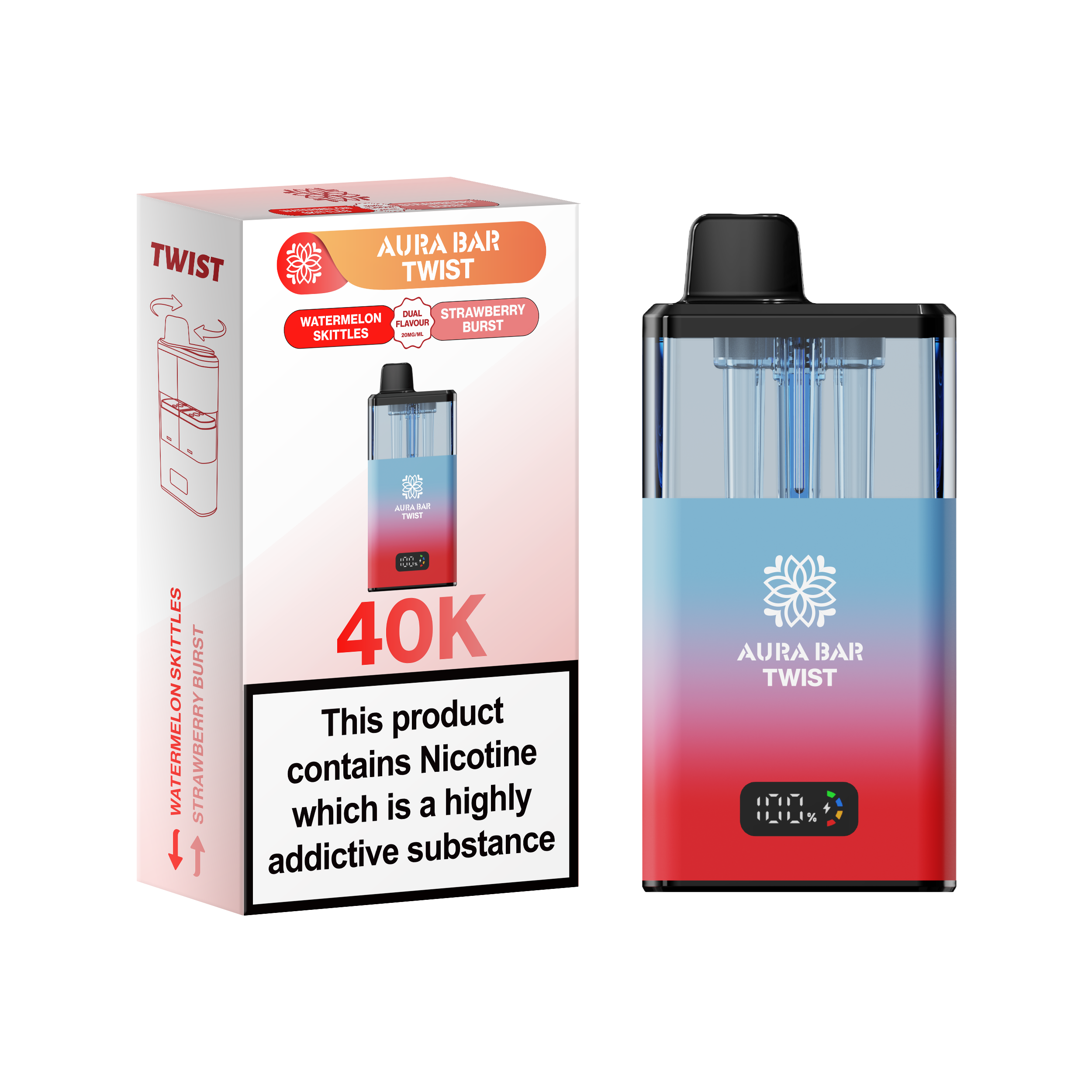 Aura Bar Twist 40K Prefilled Pod Kit by Crystal Prime