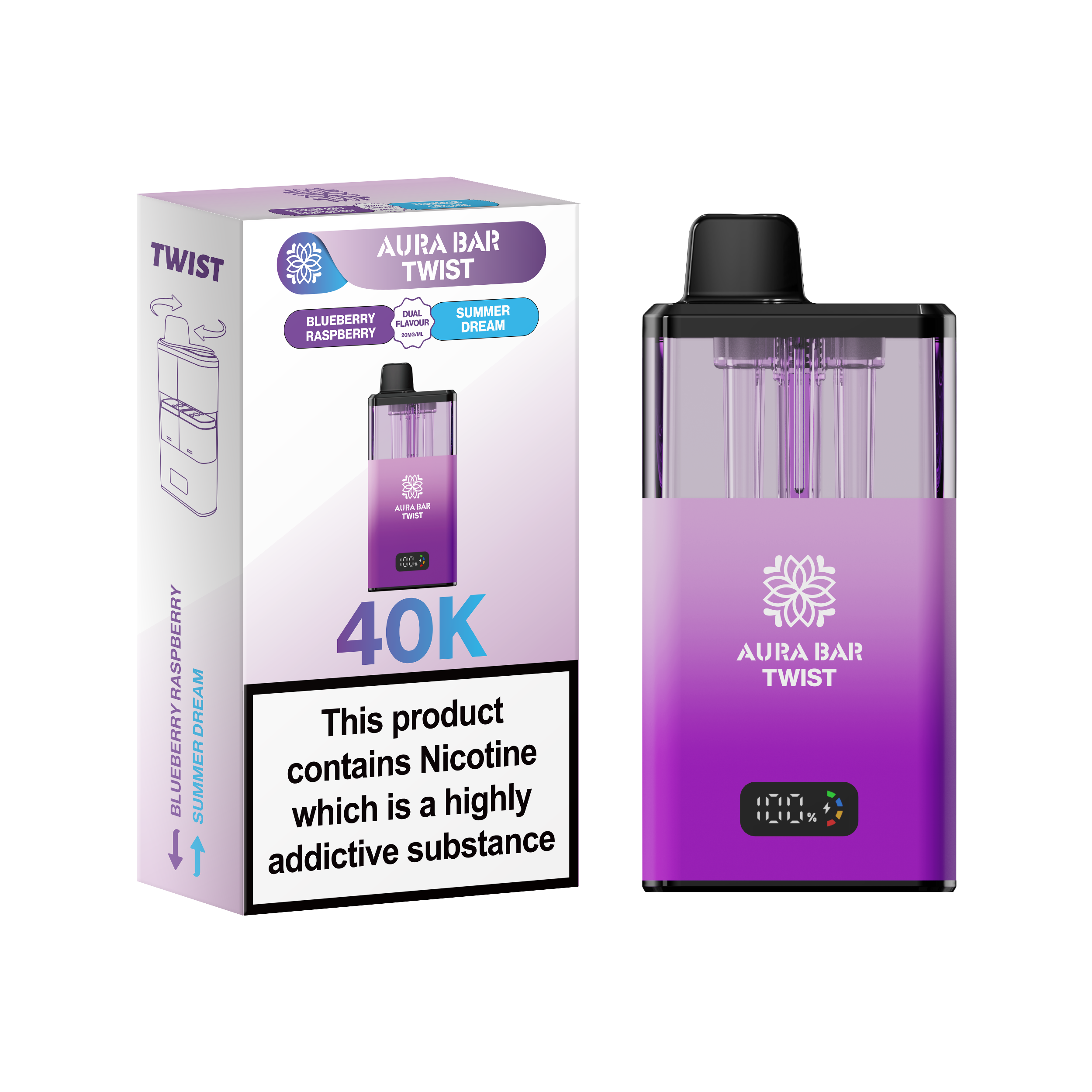 Aura Bar Twist 40K Prefilled Pod Kit by Crystal Prime