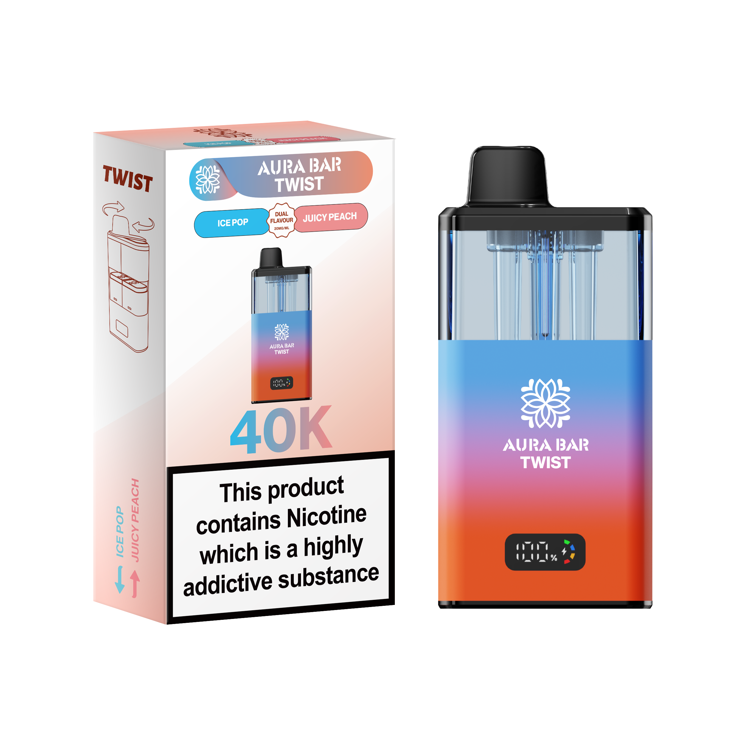 Aura Bar Twist 40K Prefilled Pod Kit by Crystal Prime