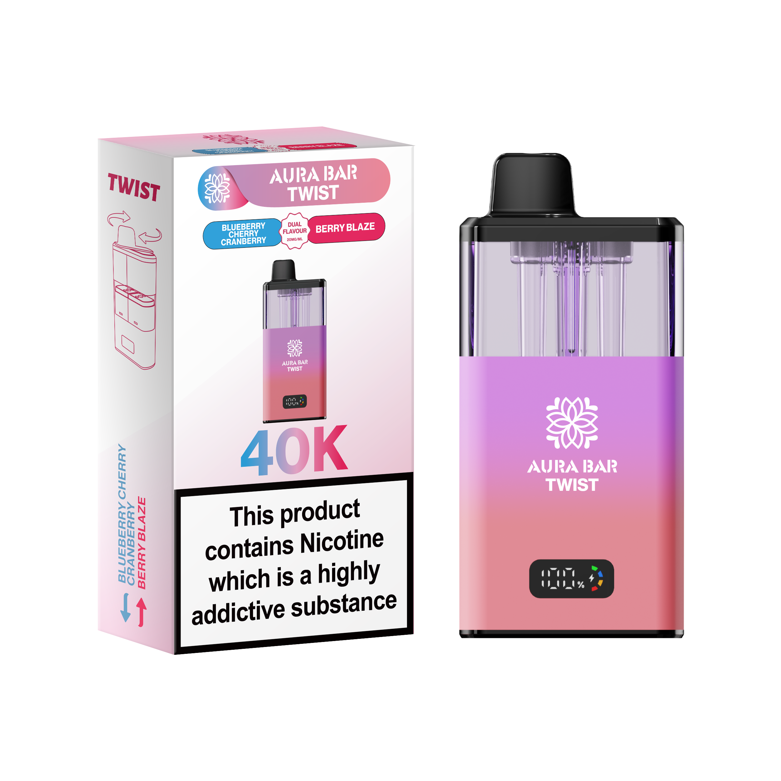 Aura Bar Twist 40K Prefilled Pod Kit by Crystal Prime