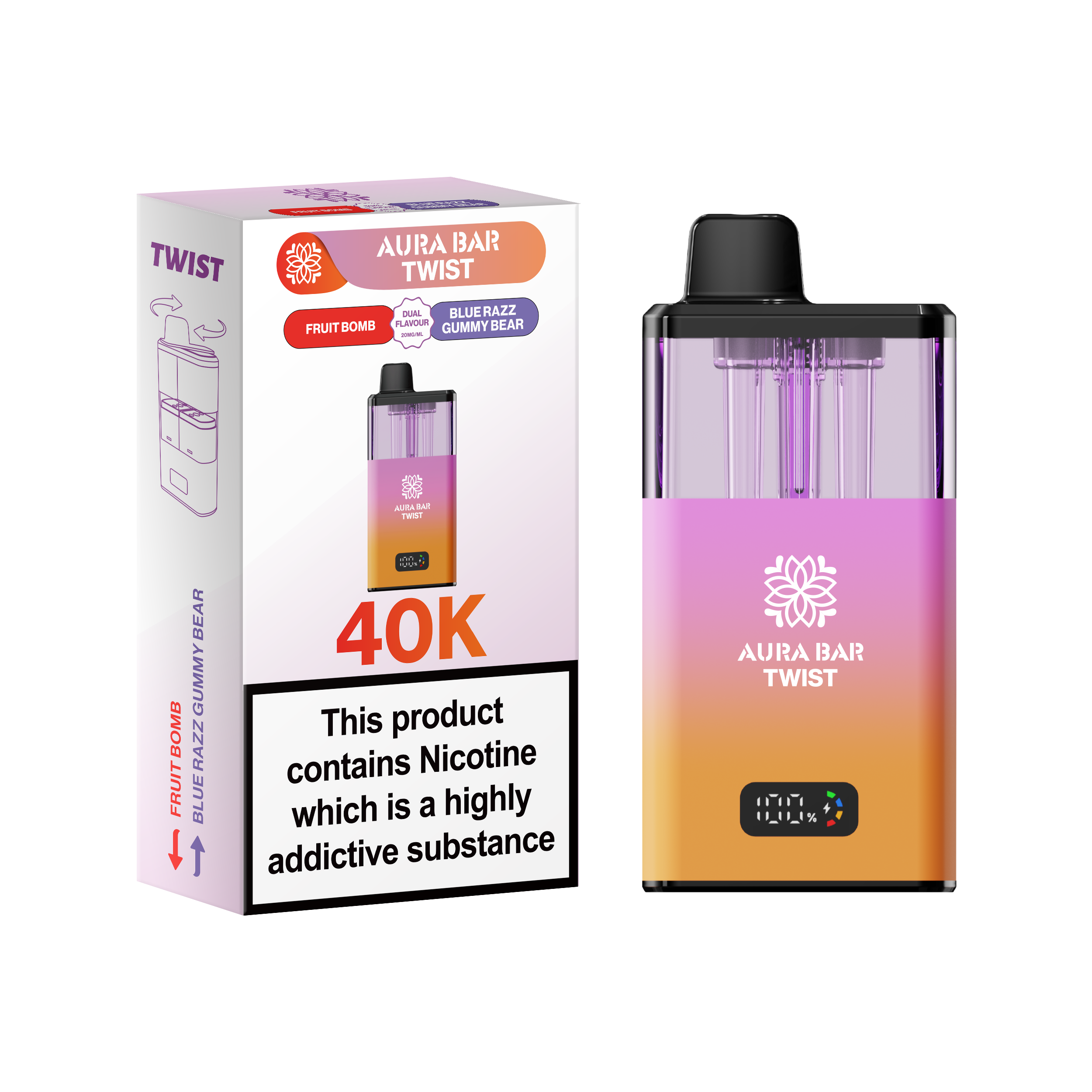 Aura Bar Twist 40K Prefilled Pod Kit by Crystal Prime