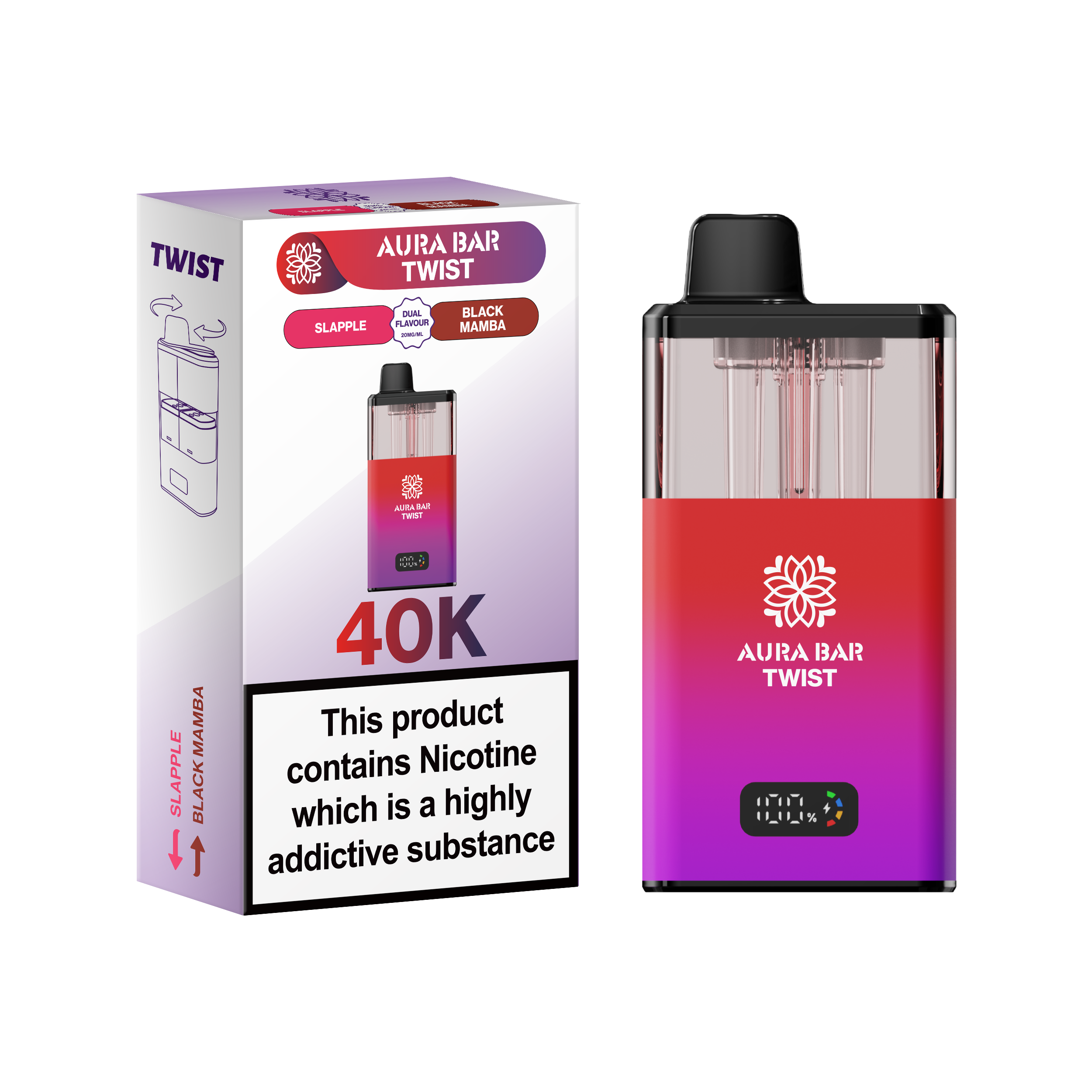 Aura Bar Twist 40K Prefilled Pod Kit by Crystal Prime