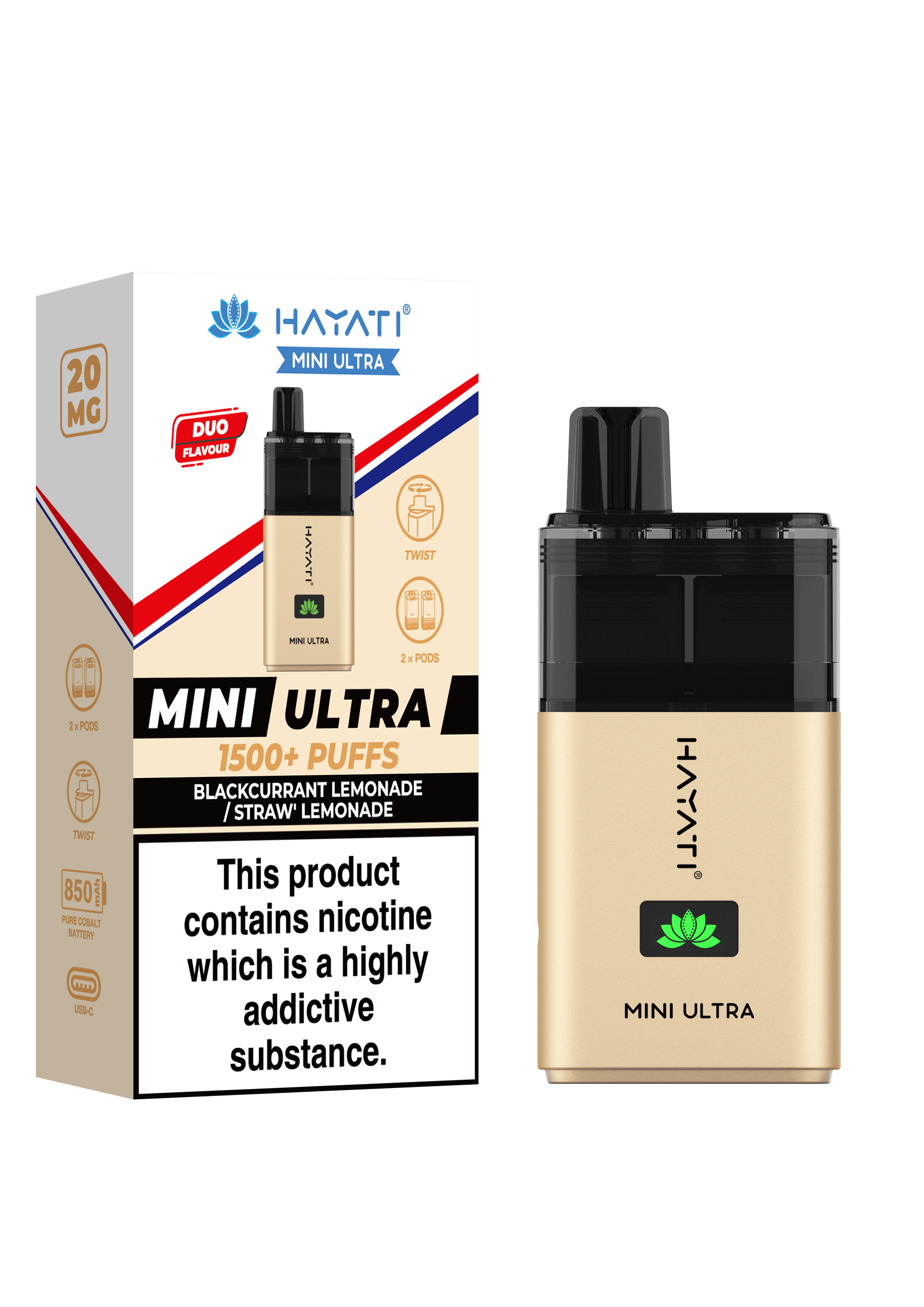 Hayati Mini Ultra 1500 Puffs Disposable Pod  