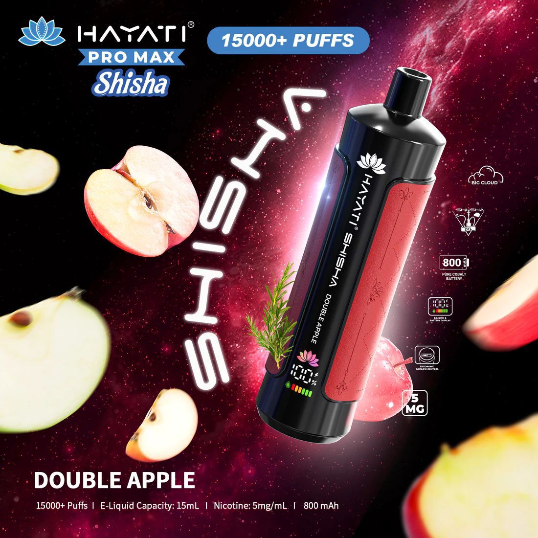 Hayati Pro Max Shisha 15000+ Puffs Disposable Vape  