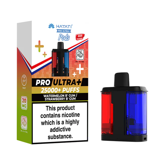 Hayati Pro Ultra Plus 25000 Prefilled Pods - Watermelon B'Gum / Strawberry B'Gum