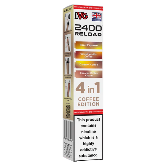 IVG 2400 Reload Pods - 4 Pack - Coffee Edition