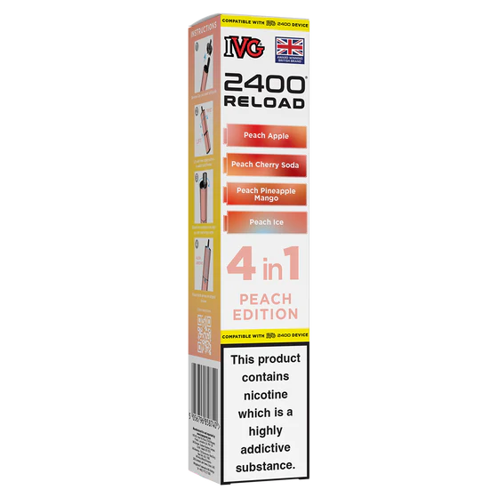 IVG 2400 Reload Pods - 4 Pack - Peach Edition