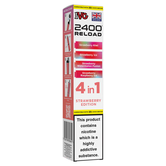 IVG 2400 Reload Pods - 4 Pack - Strawberry Edition