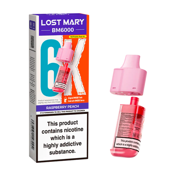 Lost Mary BM6000 Refillable Pod Kit - Raspberry Peach