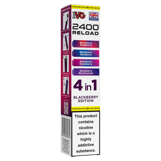 IVG 2400 Reload Pods - 4 Pack - Blackberry Edition