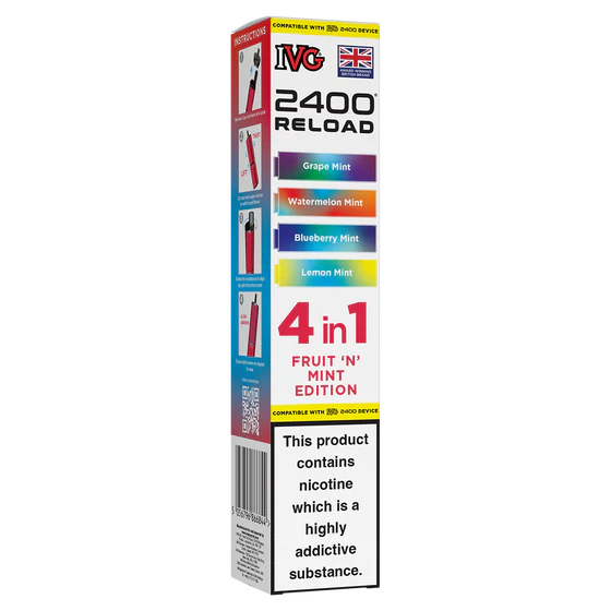 IVG 2400 Reload Pods - 4 Pack - Fruit N Mint Edition